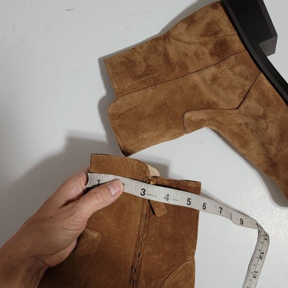 NEW Stuart Weitzman 5050 Bold Zip Boots Womens 9.5 Brown Suede Contemporary - Picture 9 of 9